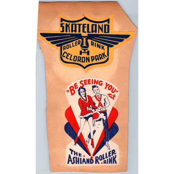Roller Rink Sticker Lot - Skateland, Ashland, White Plains & Hoffman's Rink - Picture 1 of 2